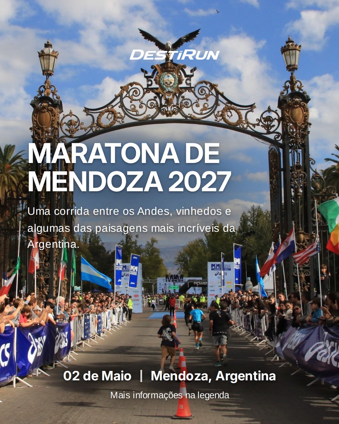 Publicação da DestiRun sobre a Maratona de Mendoza 2027
